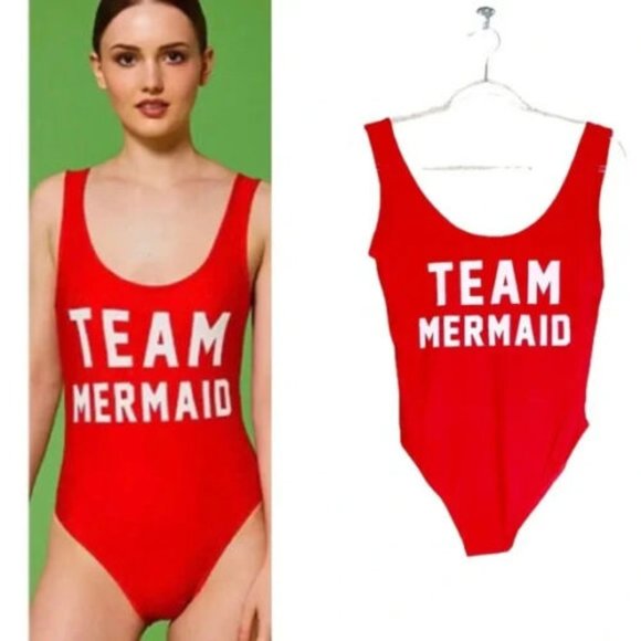 Kendall + Kylie for OVS Red Team Mermaid One Piece Bathing Suit Size XL … - Picture 2 of 7